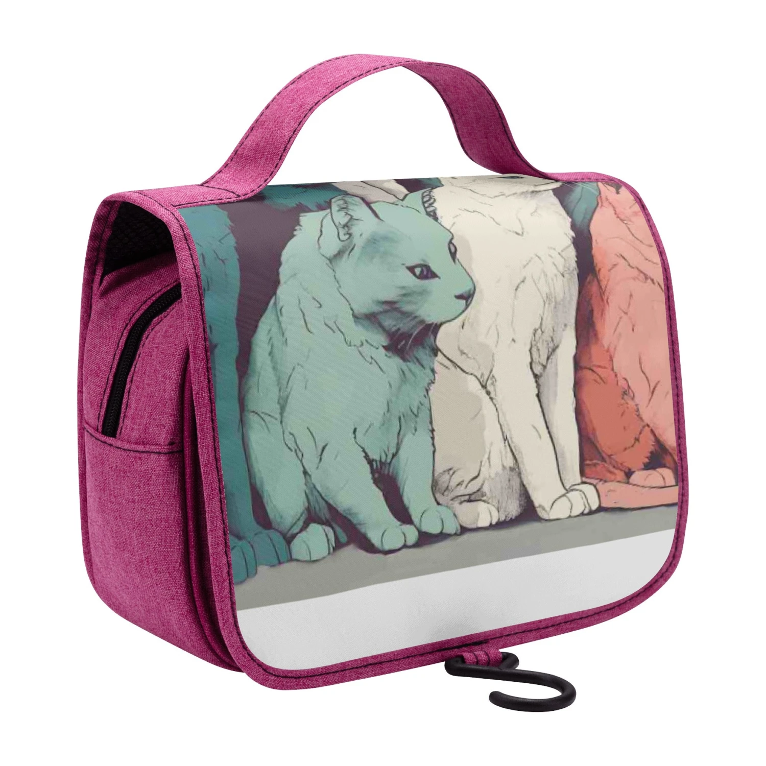 Cat Print Toiletry Cosmetic Travel Bag 2 Cat Print Toiletry Cosmetic Travel Bag - Image 2