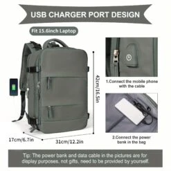 Large Travel Backpack, Waterproof Carry On Backpack, Hiking Backpack, Outdoor Sports Rucksack Portable Luggage Backpack With USB Charging Port Shoes Compartment, School Bag Fit 14 Inch To 17 Inch Laptops 30 Large Travel Backpack, Waterproof Carry On Backpack, Hiking Backpack, Outdoor Sports Rucksack Portable Luggage Backpack With USB Charging Port Shoes Compartment, School Bag Fit 14 Inch To 17 Inch Laptops -Luggage Factory 187c4795 3c55 49e1 ba9b eee65065c524 2000x2000 a66f29a4 13d5 4643 9a05 2c9cbe5b673e