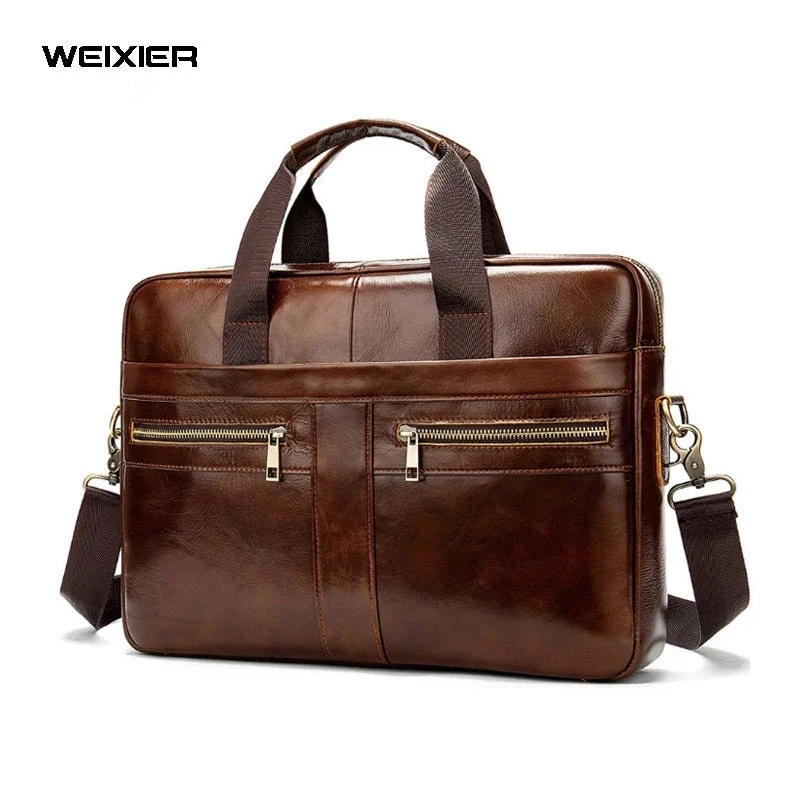 Cross-border Men's Briefcase Genuine Leather Men's Bag Business Bag 14 Inch Computer Bag Men's Portable Shoulder Business 1 Cross-border Men's Briefcase Genuine Leather Men's Bag Business Bag 14 Inch Computer Bag Men's Portable Shoulder Business