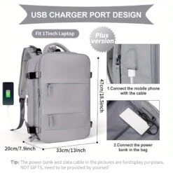 Large Travel Backpack, Waterproof Carry On Backpack, Hiking Backpack, Outdoor Sports Rucksack Portable Luggage Backpack With USB Charging Port Shoes Compartment, School Bag Fit 14 Inch To 17 Inch Laptops 37 Large Travel Backpack, Waterproof Carry On Backpack, Hiking Backpack, Outdoor Sports Rucksack Portable Luggage Backpack With USB Charging Port Shoes Compartment, School Bag Fit 14 Inch To 17 Inch Laptops -Luggage Factory 1aa38694 7c33 49ae b5c1 a1c874e02082 2000x2000 09e5be3a 4eb6 4a2f 8997 d271ef0039f0