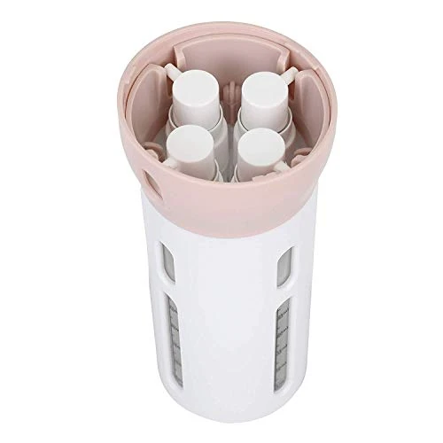 Travigo 4-in-1 Travel Bottle Dispenser, Includes Four Empty Reusable 1.4 Oz. (40 ML) Cosmetic Toiletry Containers For Sanitizer, Soap, Lotions, Skincare, Makeup Products (Gray-Pink, 2 Piece Set) 5 Travigo 4-in-1 Travel Bottle Dispenser, Includes Four Empty Reusable 1.4 Oz. (40 ML) Cosmetic Toiletry Containers For Sanitizer, Soap, Lotions, Skincare, Makeup Products (Gray-Pink, 2 Piece Set) - Image 5