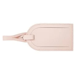 Kikki.K Signature Edition Collection - Leather Luggage Tag In Blush, Luggage Tag Insert, Plastic Window, Large Size Insert Section For Business Cards, 4.53" L X 2.60" W X 0.20" H
