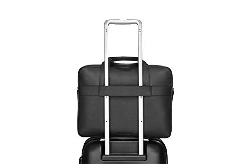 Moleskine Classic Leather Slim Briefcase, Black - For Work, School, Travel & Everyday Use, Space For Devices, Tablet, Laptop, & Chargers, Notebook Planner Or Organizer, Secure Zipper 5 Moleskine Classic Leather Slim Briefcase, Black - For Work, School, Travel & Everyday Use, Space For Devices, Tablet, Laptop, & Chargers, Notebook Planner Or Organizer, Secure Zipper - Image 5