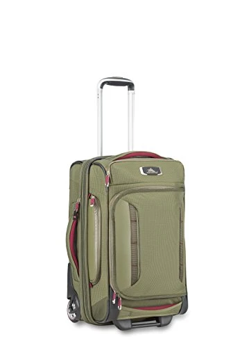 High Sierra At8 Wheeled Duffel Upright, Olive/Cranberry, 22" 2 High Sierra At8 Wheeled Duffel Upright, Olive/Cranberry, 22" - Image 2