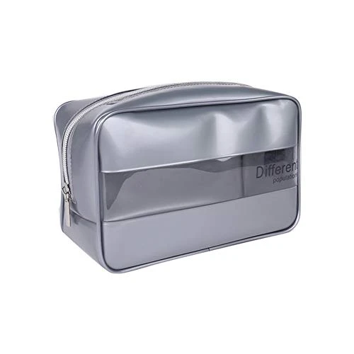 LIZHOUMIL Transparent Makeup Bag Storage Bags Travel Organizer Waterproof Makeup Beautician Cosmetic Bag Beauty Case Toiletry Bag Wash Bags Silver Medium 2 LIZHOUMIL Transparent Makeup Bag Storage Bags Travel Organizer Waterproof Makeup Beautician Cosmetic Bag Beauty Case Toiletry Bag Wash Bags Silver Medium - Image 2