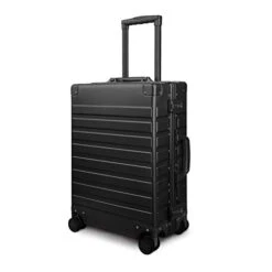 Travelking All Aluminum Carry On Luggage With TSA Locks Metal Hard Shell Spinner Suitcase (New Arrival Black, 20 Inch)