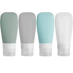 Silicone Travel Bottles, Vonpri Leak Proof Squeezable Refillable Travel Accessories Toiletries Containers Travel Size Cosmetic Tube For Shampoo Lotion Soap Liquids (2oz 4pack)