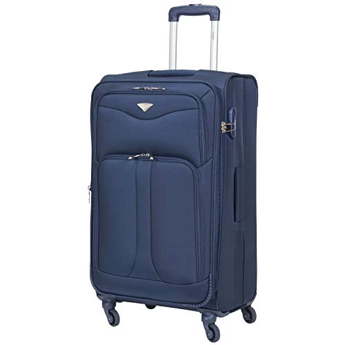 Flight Knight Lightweight 4 Wheel 800D Soft Case Suitcases Maximum Size For Delta, Cabin + Medium + Large Navy FK0039_3SET 5 Flight Knight Lightweight 4 Wheel 800D Soft Case Suitcases Maximum Size For Delta, Cabin + Medium + Large Navy FK0039_3SET - Image 5