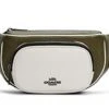 COACH Womens Court Belt Bag In Leather (Kelp Multi)