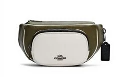COACH Womens Court Belt Bag In Leather (Kelp Multi)