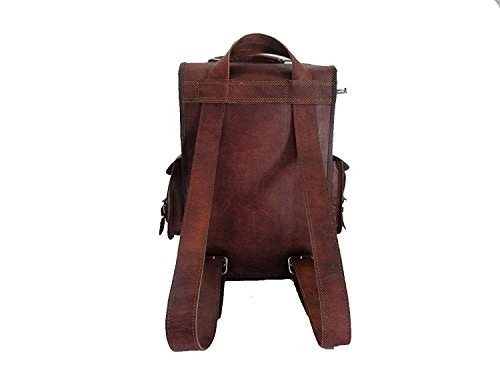 Vintage Brown School Bag Leather Backpack Laptop Messenger Bag Rucksack Sling For Men Women 2 Vintage Brown School Bag Leather Backpack Laptop Messenger Bag Rucksack Sling For Men Women - Image 2