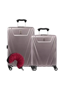 Travelpro Maxlite 5 Hardside 3-PC Set: Int'l C/O And Exp. 25-Inch Spinner With Travel Pillow (Dusty Rose)