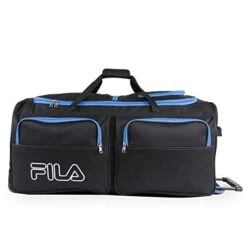 Fila 7-Pocket Large Rolling Duffel Bag, Black/Blue, One Size 12 Fila 7-Pocket Large Rolling Duffel Bag, Black/Blue, One Size -Luggage Factory 41 2ZGWa5jL