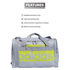 Adidas Court Lite Duffel Bag, Halo Silver/Acid Yellow, One Size 15 Adidas Court Lite Duffel Bag, Halo Silver/Acid Yellow, One Size -Luggage Factory 4105q xO1bL