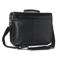 Alpine Swiss Leather Briefcase Dressy Double Buckle Flap-Over Black 13 Alpine Swiss Leather Briefcase Dressy Double Buckle Flap-Over Black -Luggage Factory 4107OMAukxL