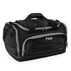 Fila Cypress Small Sport Duffel Bag, Black/Grey, One Size