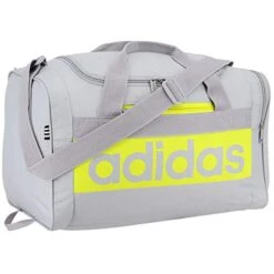 Adidas Court Lite Duffel Bag, Halo Silver/Acid Yellow, One Size