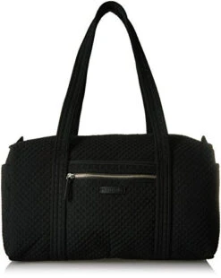 Vera Bradley Women's Iconic Small Duffel Microfiber, Classic Black