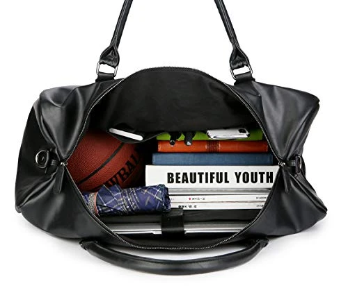 Baosha Hb-06 Pu Leather Travel Tote Bag Weekender Duffel Overnight Bag Carry On Bag (Black) 7 Baosha Hb-06 Pu Leather Travel Tote Bag Weekender Duffel Overnight Bag Carry On Bag (Black) - Image 7