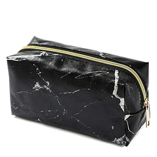 Leather Marble Makeup Bag Portable Waterproof Cosmetic Bags For Women Brushes Bag Pouch Organizer Toiletry Bag (Black) 1 Leather Marble Makeup Bag Portable Waterproof Cosmetic Bags For Women Brushes Bag Pouch Organizer Toiletry Bag (Black)