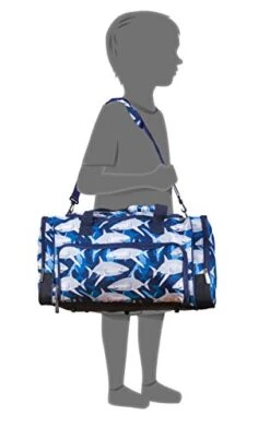 Wildkin Kids Weekender Duffel Bag For Boys And Girls, Carry-On Size And Perfect For Weekend Or Overnight Travel, 600-Denier Polyester Fabric Duffel Bags Measures 22 X 12 X 12 Inches (Sharks) -Luggage Factory 414Mbb5rWcL