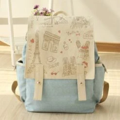 Fashion Cute Women's Bag Canvas Satchel Girls' Lovely Sweet Paris Style Design Backpack Schoolbag Rucksack Colleage Bags By DGQ 11 Fashion Cute Women's Bag Canvas Satchel Girls' Lovely Sweet Paris Style Design Backpack Schoolbag Rucksack Colleage Bags By DGQ -Luggage Factory 414kImrDggL
