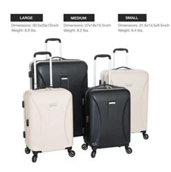 Regent Square Travel - Luggage Set Hard Shell With Spinner Goodyear Wheels - Set Of 3 Pieces - Hard Case - Black 14 Regent Square Travel - Luggage Set Hard Shell With Spinner Goodyear Wheels - Set Of 3 Pieces - Hard Case - Black -Luggage Factory 4154Ve5W ZL