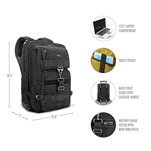 Solo Altitude 17.3 Inches Laptop Backpack, Black 3 Solo Altitude 17.3 Inches Laptop Backpack, Black - Image 3