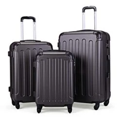 Sandinrayli 3 Pcs Luggage Set, Lightweight & Durable Travel Suitcase With Spinner Wheels, 20” 24” 28” Hardside Spinner Set