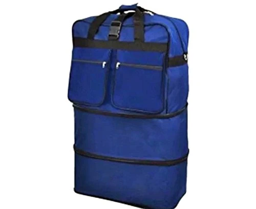 36" Navy Blue Large Expandable Rolling 5 Wheeled Duffel Bag Spinner Suitcase Luggage 2 36" Navy Blue Large Expandable Rolling 5 Wheeled Duffel Bag Spinner Suitcase Luggage - Image 2