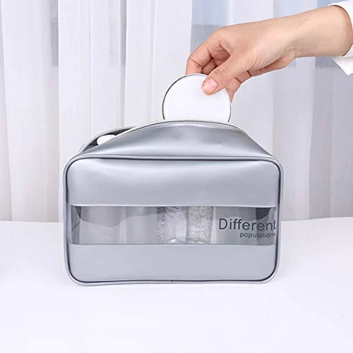 LIZHOUMIL Transparent Makeup Bag Storage Bags Travel Organizer Waterproof Makeup Beautician Cosmetic Bag Beauty Case Toiletry Bag Wash Bags Silver Medium 6 LIZHOUMIL Transparent Makeup Bag Storage Bags Travel Organizer Waterproof Makeup Beautician Cosmetic Bag Beauty Case Toiletry Bag Wash Bags Silver Medium - Image 6