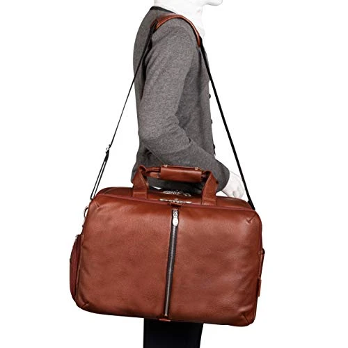 McKleinUSA Avondale, Pebble Grain Calfskin Leather, 22" Leather, Triple Compartment, Carry-All, Travel, Laptop Duffel, Brown (18904) 5 McKleinUSA Avondale, Pebble Grain Calfskin Leather, 22" Leather, Triple Compartment, Carry-All, Travel, Laptop Duffel, Brown (18904) - Image 5