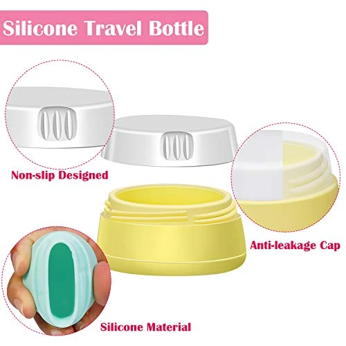 Selizo Travel Bottles Containers Silicone And Plastic Cream Jars With TSA Approved Toiletry Case For Toiletries Cosmetic Makeup Body Hand Cream Lotion Shampoo 7 Selizo Travel Bottles Containers Silicone And Plastic Cream Jars With TSA Approved Toiletry Case For Toiletries Cosmetic Makeup Body Hand Cream Lotion Shampoo - Image 7