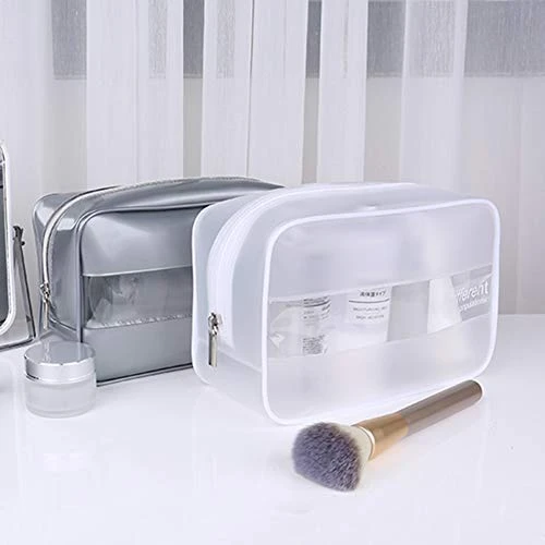 LIZHOUMIL Transparent Makeup Bag Storage Bags Travel Organizer Waterproof Makeup Beautician Cosmetic Bag Beauty Case Toiletry Bag Wash Bags Silver Medium 7 LIZHOUMIL Transparent Makeup Bag Storage Bags Travel Organizer Waterproof Makeup Beautician Cosmetic Bag Beauty Case Toiletry Bag Wash Bags Silver Medium - Image 7