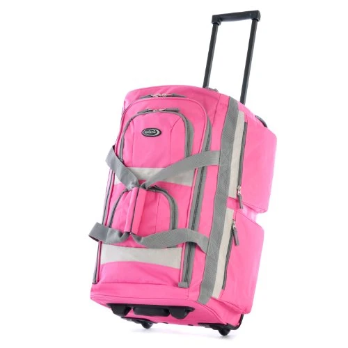 Olympia 26" 8 Pocket Rolling Duffel, Hot Pink 1 Olympia 26" 8 Pocket Rolling Duffel, Hot Pink