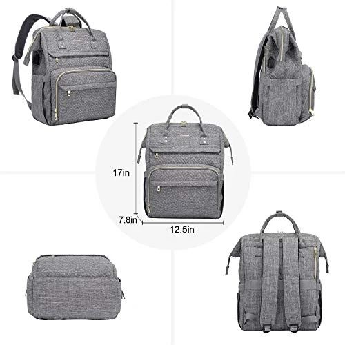 LOVEVOOK Laptop Backpack Womens Computer Bag Nurse Teacher Backpack Purse Laptop Bookbag, 17 Inch, Plait Grey 4 LOVEVOOK Laptop Backpack Womens Computer Bag Nurse Teacher Backpack Purse Laptop Bookbag, 17 Inch, Plait Grey - Image 4