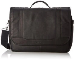 Samsonite Colombian Leather Flapover Briefcase Black