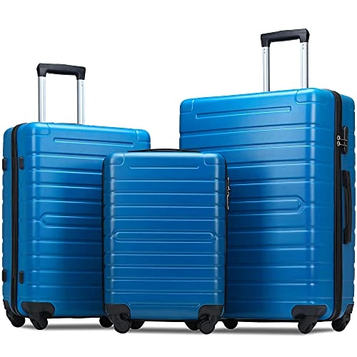 3 Piece Set Luggage Spinner Hardshell Lightweight Durable Suitcase TSA Lock, Women Men Teens Home Outdoor School Travel Carry On Luggage Sets, 20/24/28 Inch Deep Blue 2 3 Piece Set Luggage Spinner Hardshell Lightweight Durable Suitcase TSA Lock, Women Men Teens Home Outdoor School Travel Carry On Luggage Sets, 20/24/28 Inch Deep Blue - Image 2