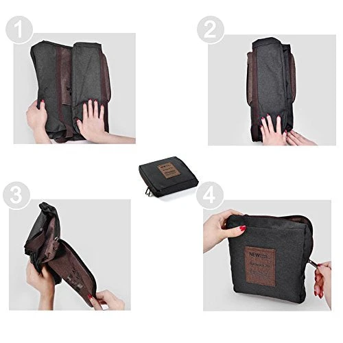 Foldable Lightweight Nylon Duffel Luggage Bag Tote For Travel Gym 4 Colors (Steel Grey) 6 Foldable Lightweight Nylon Duffel Luggage Bag Tote For Travel Gym 4 Colors (Steel Grey) - Image 6