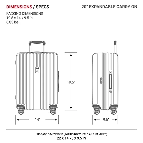 SwissGear 7910 Hardside Expandable Spinner Wheel Luggage With TSA Lock And USB, Black, Carry-On 20-Inch 5 SwissGear 7910 Hardside Expandable Spinner Wheel Luggage With TSA Lock And USB, Black, Carry-On 20-Inch - Image 5