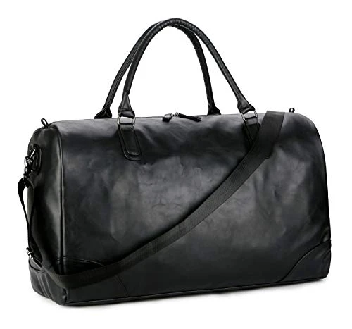 Baosha Hb-06 Pu Leather Travel Tote Bag Weekender Duffel Overnight Bag Carry On Bag (Black) 1 Baosha Hb-06 Pu Leather Travel Tote Bag Weekender Duffel Overnight Bag Carry On Bag (Black)