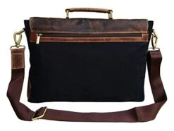 Genuine Leather Vintage 15.6" Laptop Canvas Messenger Satchel Bag -Luggage Factory 41Jj0ZgnvHL