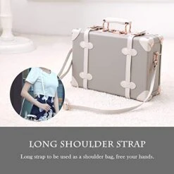 Unitravel Vintage Suitcase PU Little Handbag Cosmetic Case Gray 12 Inch (Gray) 9 Unitravel Vintage Suitcase PU Little Handbag Cosmetic Case Gray 12 Inch (Gray) -Luggage Factory 41JtgyNRMNL