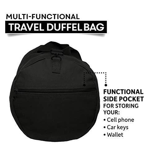 Jeep Wrangler Cat Dog Paw Prints Army Sport Heavyweight Canvas Duffel Bag In Black & White, Large 4 Jeep Wrangler Cat Dog Paw Prints Army Sport Heavyweight Canvas Duffel Bag In Black & White, Large - Image 4