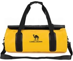 Camel Crown Sports Gym Bag Waterproof Travel Duffel Bags Weekender 30L With Shoulder Strap Yellow