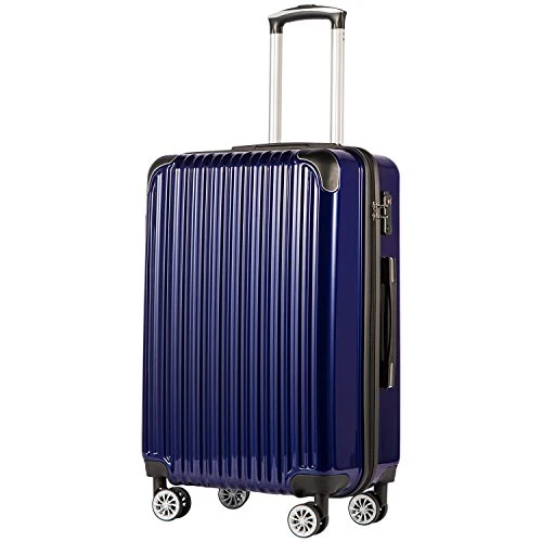 Coolife Luggage Expandable(only 28") Suitcase PC+ABS Spinner 20in 24in 28in Carry On (navy New, L(28in)) 1 Coolife Luggage Expandable(only 28") Suitcase PC+ABS Spinner 20in 24in 28in Carry On (navy New, L(28in))