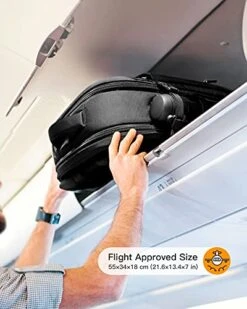 Inateck Cabin Luggage Carry On Backpack For Travel, Flight Approved 40 Litre Business Travel Rucksack Hand Luggage Fit 17 Inch Laptop, With Rain Cover For Men Women - Black -Luggage Factory 41NLIXDzu7S