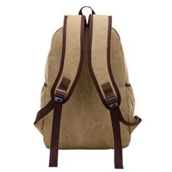 ABage Vintage Canvas Leather Travel Student Laptop Backpack School Bag Bookbag Rucksack, Khaki -Luggage Factory 41NPzc69oHL