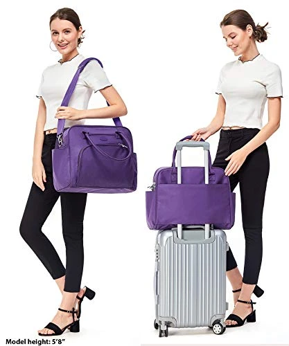 Lily & Drew Carry On Weekender Overnight Travel Shoulder Bag For 15.6 Inch Laptop Computers For Women (Purple) 6 Lily & Drew Carry On Weekender Overnight Travel Shoulder Bag For 15.6 Inch Laptop Computers For Women (Purple) - Image 6