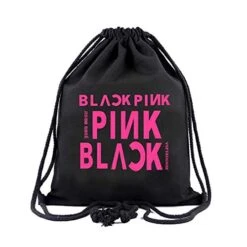 Blackpink Gifts Set For Blink - 1 Blackpink Darwstring Bag Backpack, 12 Blackpink Stickers, 1 Blackpink Lanyard, 4 Button Pins, 1 Phone Finger Ring Stand, 1 Keychain, 1 Tattoo Sticker -Luggage Factory 41OnU6aWaJL
